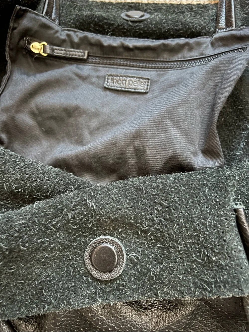 Linea Pelle Black Leather Hobo Tote